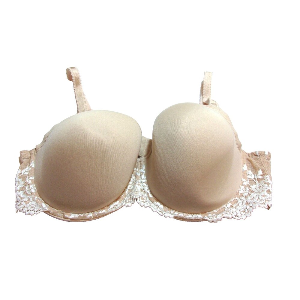 Wacoal   Size 40D Embrace Lace T-Shirt Bra Embrace Lace Underwire Beige 853191